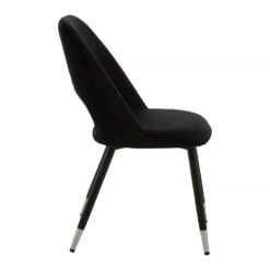 Attica Black Velvet Dining Chair With Black And Silver Legs