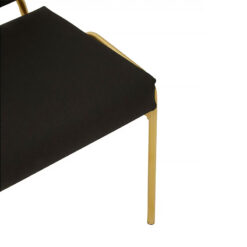 Baltimore Black Linen Armless Dining Chair With Gold Legs