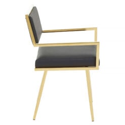 Belize Black Faux Leather And Gold Dining Chair