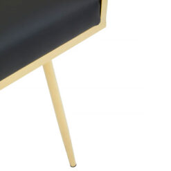 Belize Black Faux Leather And Gold Dining Chair