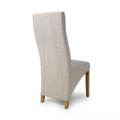 Calgary High Back Natural Weave Dining Chair With Natural Wood Legs