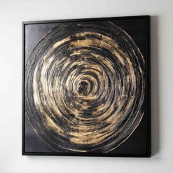 Dark Grey And Gold Abstract Framed Canvas Wall Art 95cm