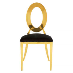 Havana Black Velvet And Gold Armless Stackable Dining Chair