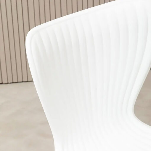 Helsinki Curved White Smooth Plastic And Chrome Dining Chair