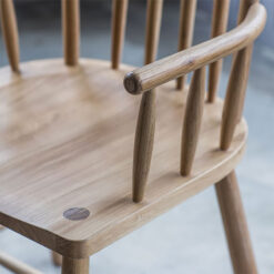 Kyoto Solid Oak Carver High Spindle Back Dining Chair