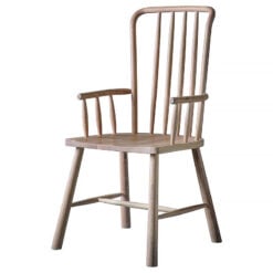 Kyoto Solid Oak Carver High Spindle Back Dining Chair