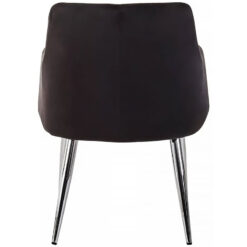 Manhattan Black Velvet Tub Dining Chair With Chrome Legs
