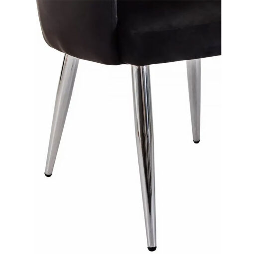 Set Of 2 Manhattan Black Velvet Tub Dining Chairs With Chrome Legs