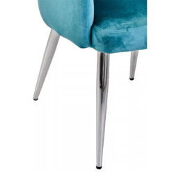 Manhattan Light Blue Velvet Tub Dining Chair With Chrome Legs