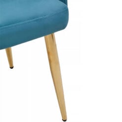 Manhattan Light Blue Velvet Tub Dining Chair With Gold Legs