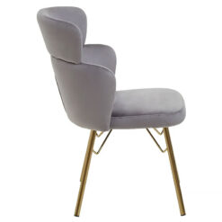 Montego Grey Velvet Armless Dining Chair With Gold Legs