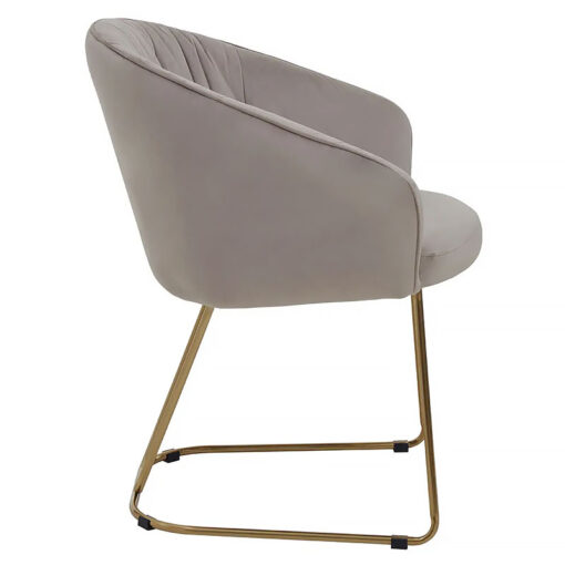 Montserrat Mink Velvet Tub Dining Chair With Gold Legs