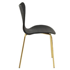 Nashua Black Plastic And Gold Metal Armless Dining Chair