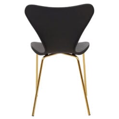 Nashua Black Plastic And Gold Metal Armless Dining Chair
