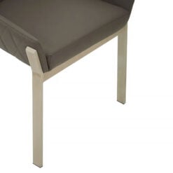 Ontario Grey Faux Leather Dining Chair With Brushed Silver Legs