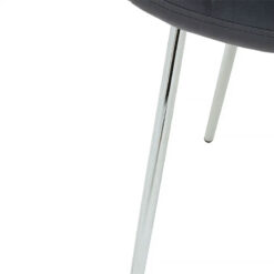 Paisley Grey Velvet Curved Armless Dining Chair With Chrome Legs