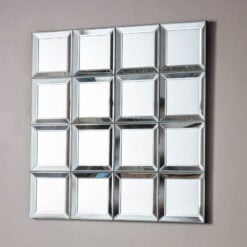Panelled Grid Wall Mirror 80cm