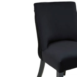 Rhodes Black Velvet Armless Curved Back Dining Chair