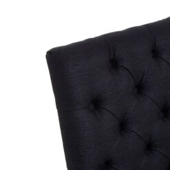 Richmond Black Linen Studded Tufted Armless Dining Chair