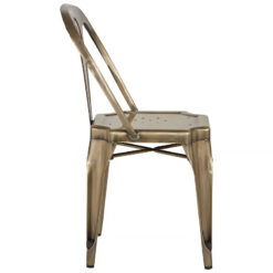 Sonoma Brass Metal Industrial Stackable Dining Chair