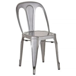 Set Of 4 Sonoma Grey Steel Metal Industrial Stackable Dining Chairs