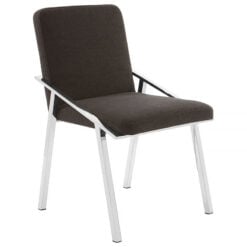 Sundance Textured Black Fabric Dining Chair With Chrome Legs