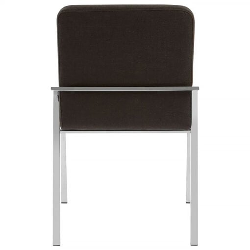 Set Of 2 Sundance Textured Black Fabric Dining Chairs With Chrome Legs