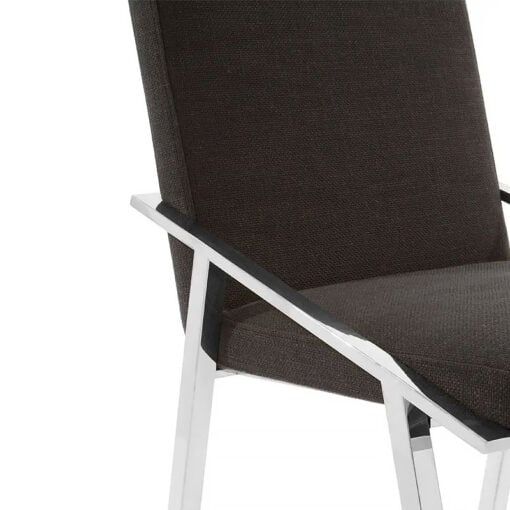 Set Of 2 Sundance Textured Black Fabric Dining Chairs With Chrome Legs