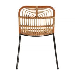 Arden Natural Rattan And Black Metal Dining Chair