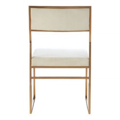 Bexley Luxury White Velvet Dining Chair With Gold Legs