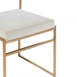 Bexley Luxury White Velvet Dining Chair With Gold Legs