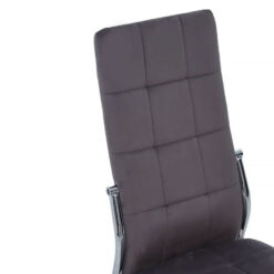 Brody Grey Velvet Armless High Back Dining Chair With Chrome Legs