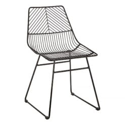 Clancy Industrial Black Metal Wire Dining Chair