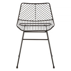 Clancy Industrial Black Metal Wire Dining Chair