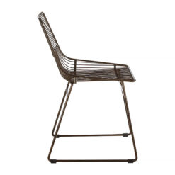 Clancy Industrial Bronze Metal Wire Dining Chair
