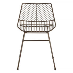 Clancy Industrial Bronze Metal Wire Dining Chair