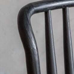 Scandi Nordic Design Solid Black Oak Spindle Back Dining Chair