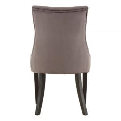 Tulsa Storm Grey Scoop Button Back Dining Chair With Black Wood Legs