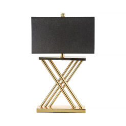 70cm X Design Gold Table Lamp With Black Linen Shade