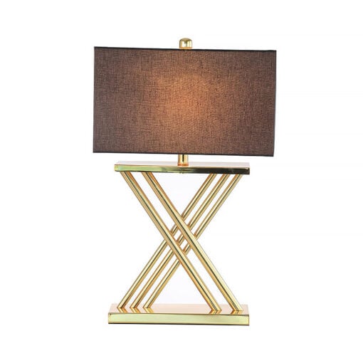 70cm X Design Gold Table Lamp With Black Linen Shade