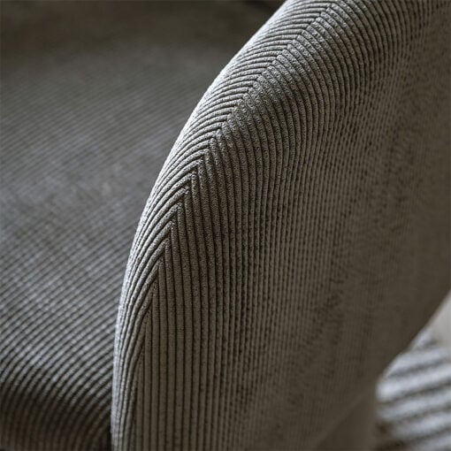 Lois Retro Style Grey Corduroy Fabric Tub Dining Chair