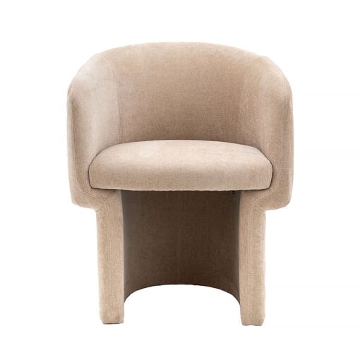 Lois Retro Style Vintage Cream Fabric Tub Dining Chair