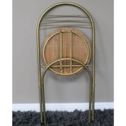Set Of 2 Deia Gold Metal And Wood Folding Dining Chairs