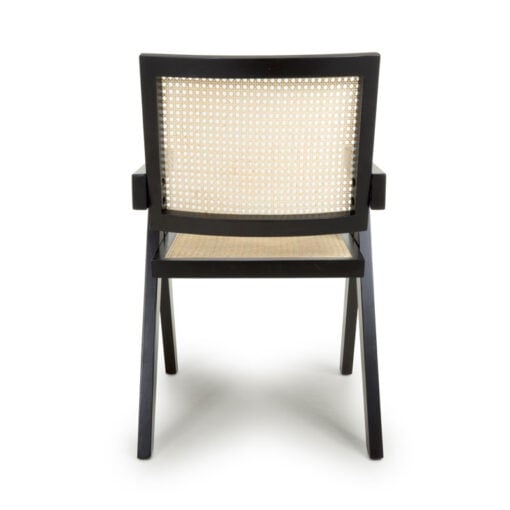 Set Of 2 Juna Black Cebu Rubberwood And Rattan Cane Dining Chairs