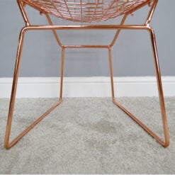 Set Of 4 Fiorella Industrial Copper Metal Wire Dining Chairs