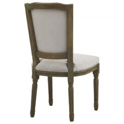 Set of 2 Darcy Grey Woven Fabric And Solid Rubberwood Dining Chairs
