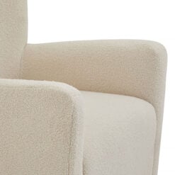 Teddy Cream White Boucle Fabric Armchair Accent Chair