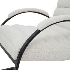 Teddy Light Grey Boucle Fabric Ark Armchair Accent Chair