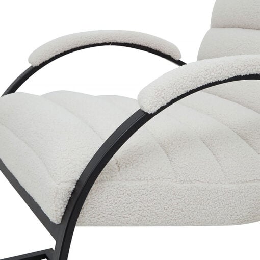 Teddy Light Grey Boucle Fabric Ark Armchair Accent Chair