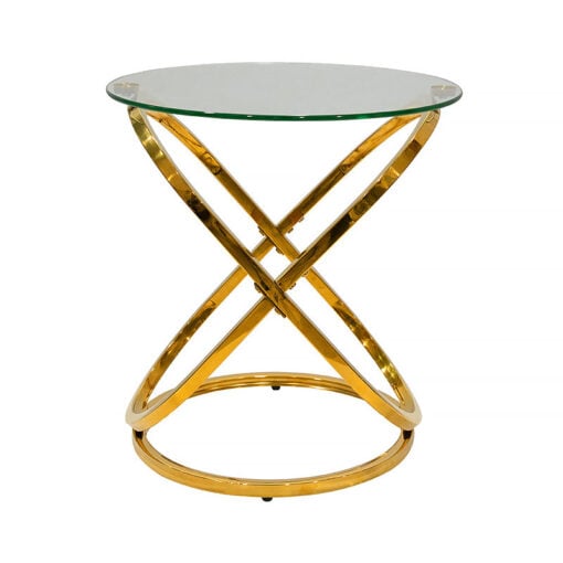 Ulric Gold Metal And Glass End Table Side Table